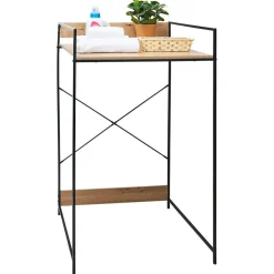Meuble pour buanderie 70xH115x60cm bois et acier noir