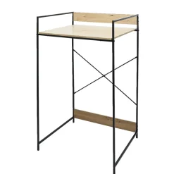 Meuble pour buanderie 70xH115x60cm bois et acier noir