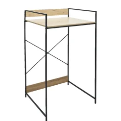 Meuble pour buanderie 70xH115x60cm bois et acier noir