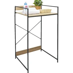 Meuble pour buanderie 70xH115x60cm bois et acier noir