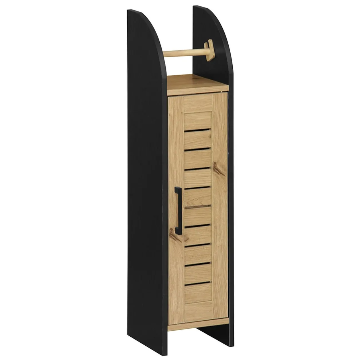 Meuble WC naturel et noir 18x20xH78,5 cm - Richmond