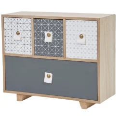 Mini boîte design meuble bleu gris carreaux de ciment