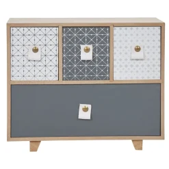 Mini boîte design meuble bleu gris carreaux de ciment