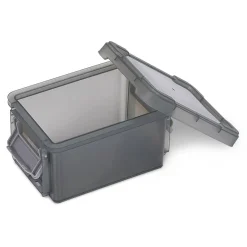Mini boîte en plastique gris fermeture clips 0,30L - Lot de 2