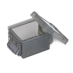 Mini boîte en plastique gris fermeture clips 0,30L x3