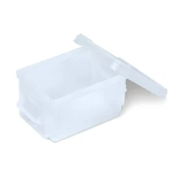 Mini boîte en plastique transparent fermeture clips 0,30L - Lot de 2