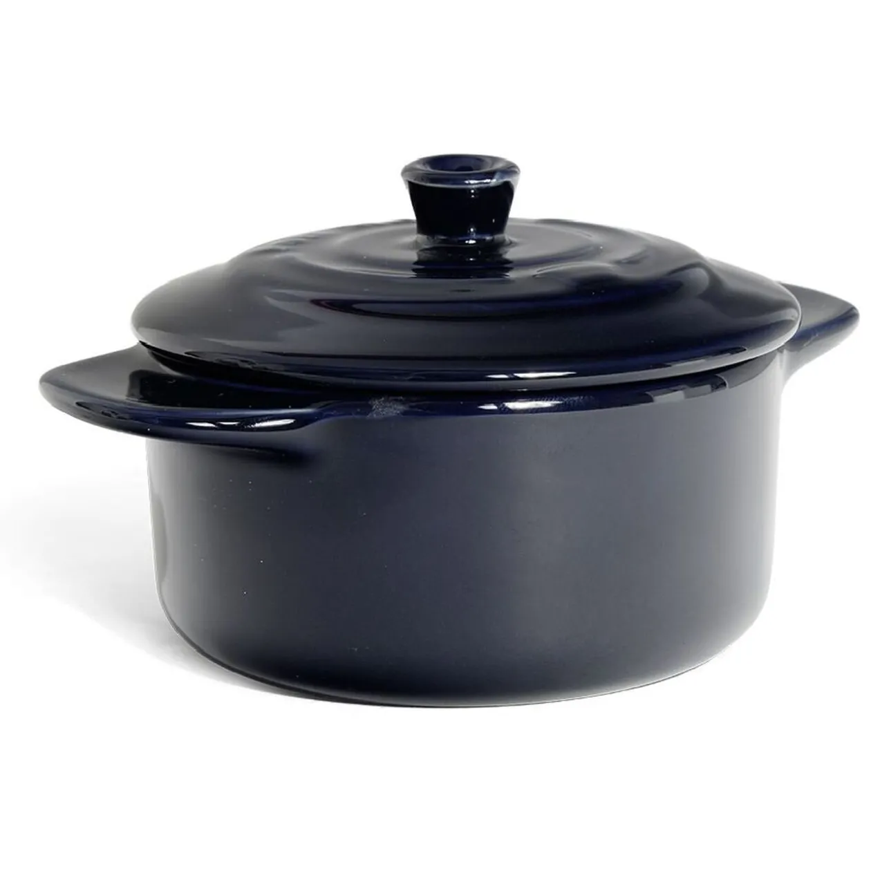 Mini cocotte individuelle en céramique avec couvercle - bleu ou noir