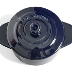 Mini cocotte individuelle en céramique avec couvercle - bleu ou noir