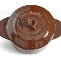 Mini cocotte individuelle en céramique avec couvercle - marron clair ou foncé
