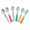 Mini cuillère inox manche plastique multicolore x6