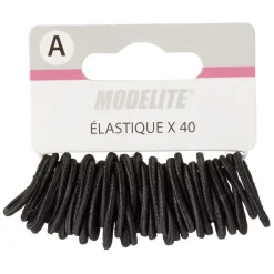 Mini élastique sans métal noir x40