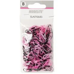 Mini élastique uni noir rose x500