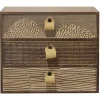 Mini meuble bois et bambou 3 tiroirs L24xl10,5xH20cm
