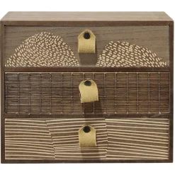 Mini meuble bois et bambou 3 tiroirs L24xl10,5xH20cm