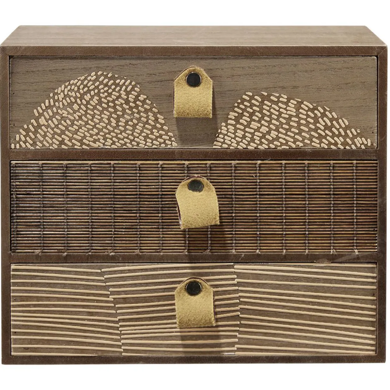 Mini meuble bois et bambou 3 tiroirs L24xl10,5xH20cm