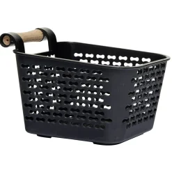 Mini panière en plastique avec poignée bois