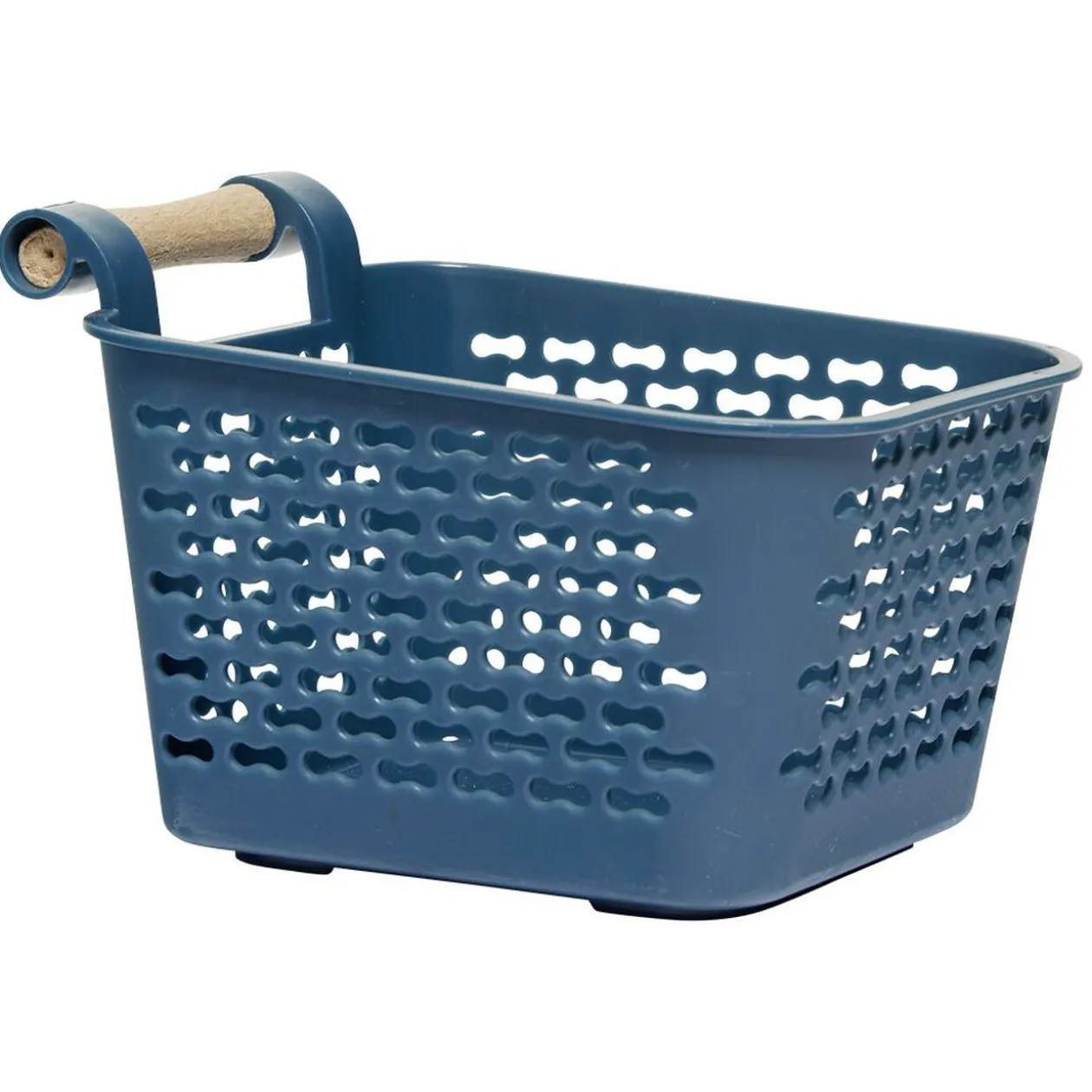 Mini panière en plastique avec poignée bois