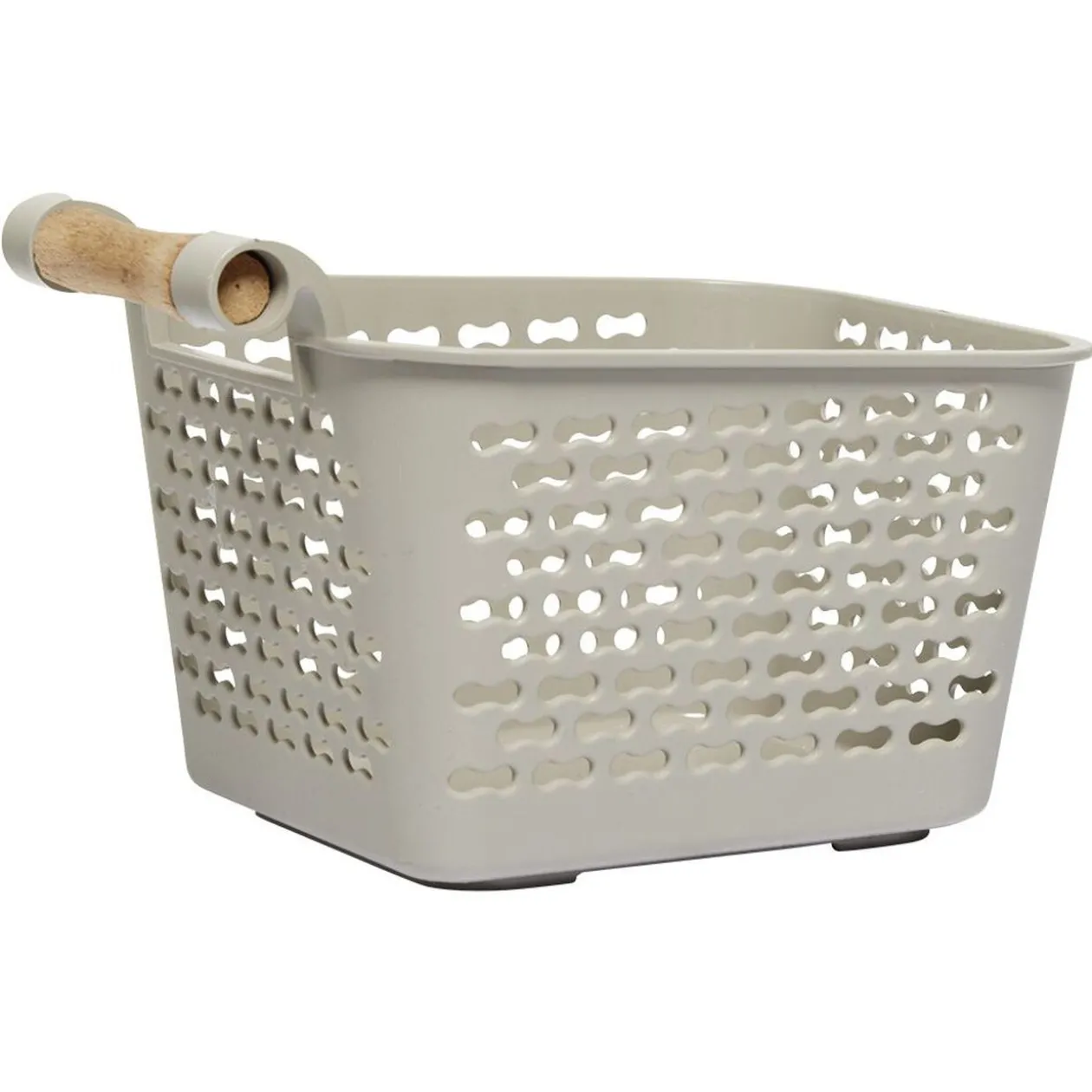 Mini panière en plastique avec poignée bois