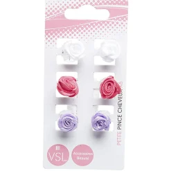 Mini pince crabe fleur polyester x6