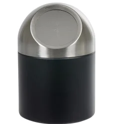Mini poubelle de salle de bain métal noir gris