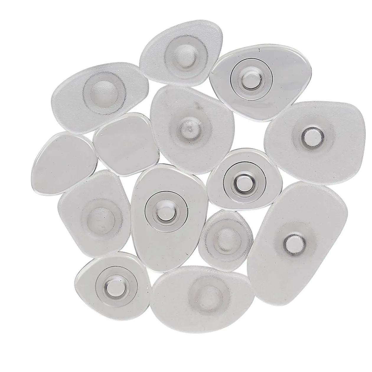 Mini tapis de douche antidérapant forme galet gris x6