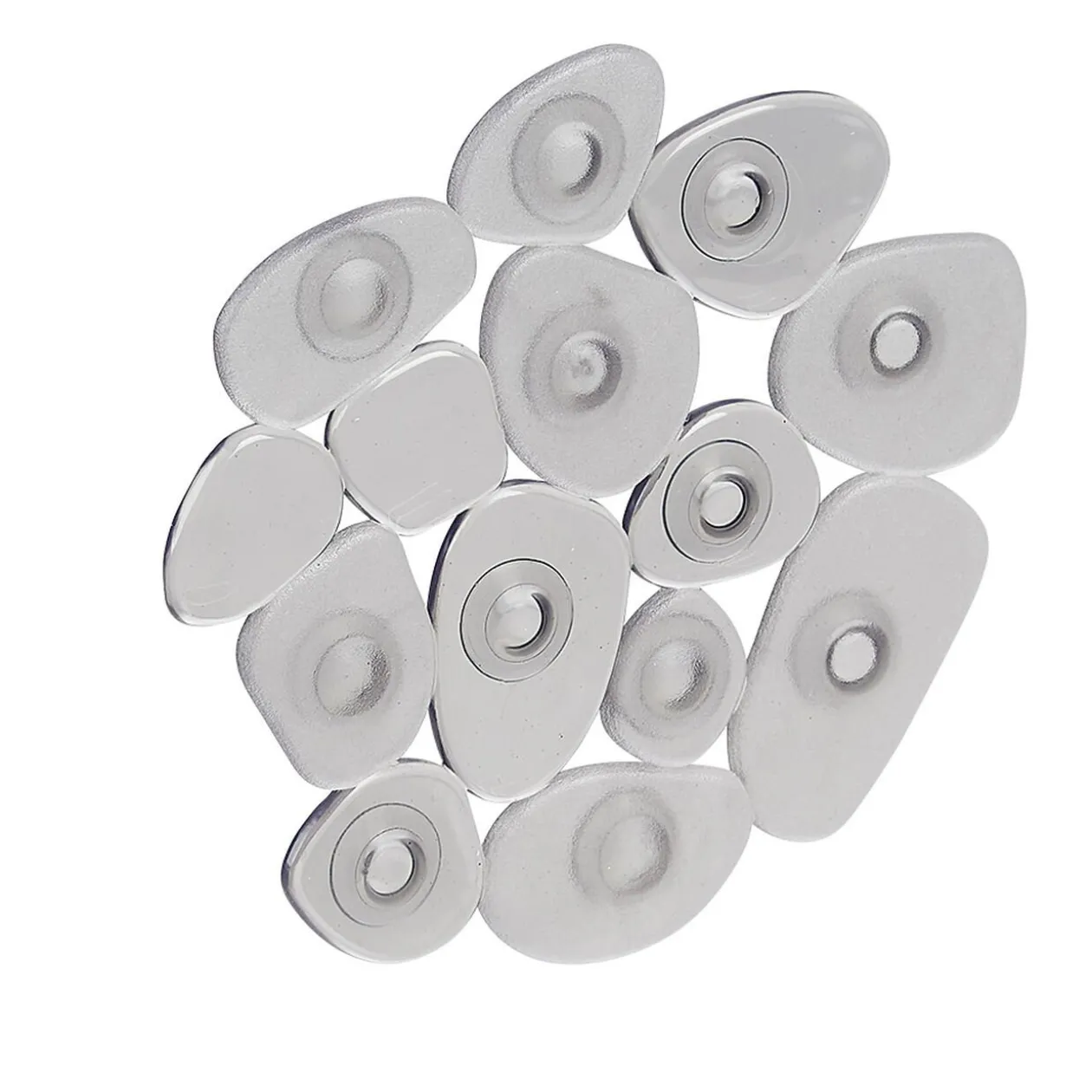 Mini tapis de douche antidérapant forme galet gris x6