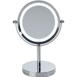 Miroir à led sur pied double face gris