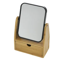 Miroir avec tiroir en bambou