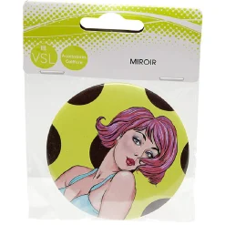 Miroir de poche jaune