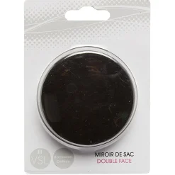 Miroir de sac double face rond noir