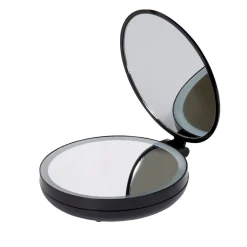 Miroir double rétractablesur pied rond noir LED