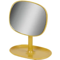 Miroir POP jaune moutarde sur pied repose bijoux