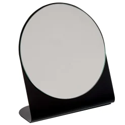 Miroir rond à poser métal noir