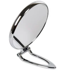 Miroir rond sur pied double face grossissant argenté