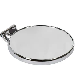 Miroir rond sur pied double face grossissant argenté
