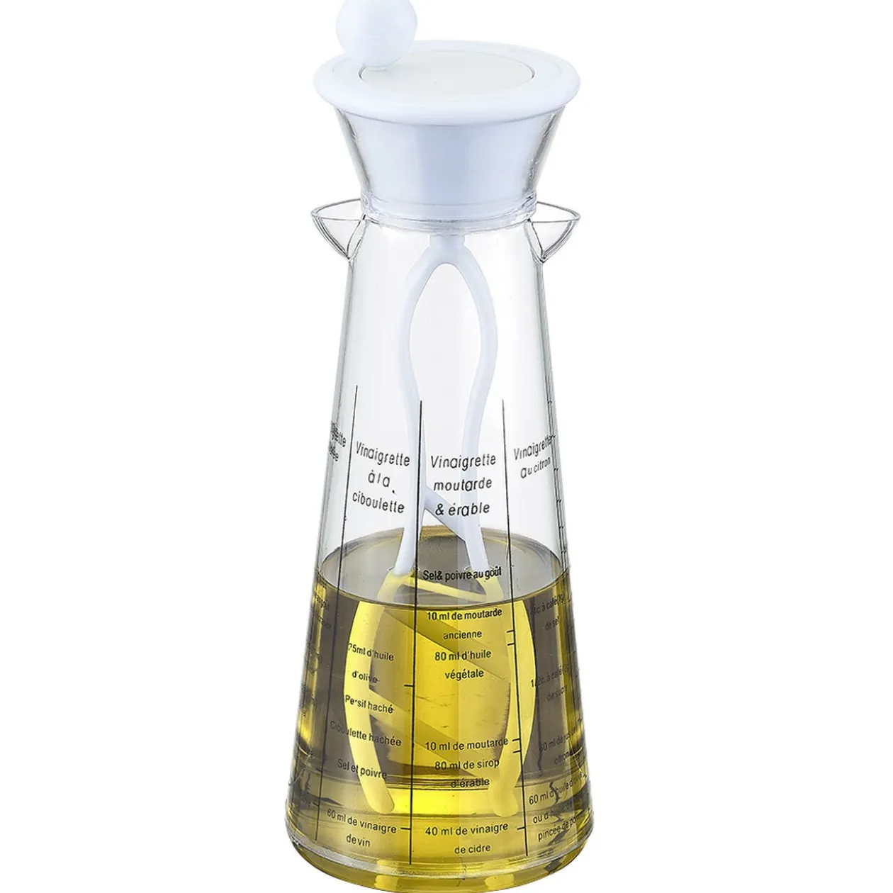 Mélangeur à vinaigrette blanc transparent