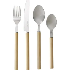 Ménagère 24 couverts inox manche plastique beige