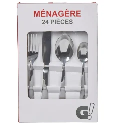 Ménagère 24 pièces couleur argent