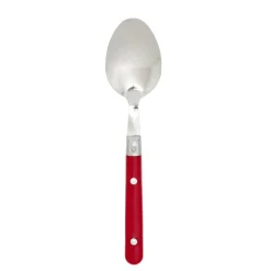 Ménagère 16 pièces inox manche plastique rouge