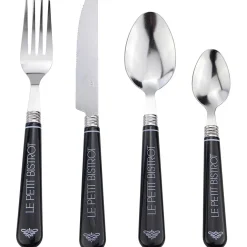 Ménagère 24 pièces noir le petit bistrot