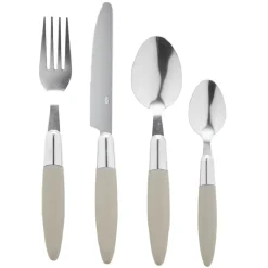 Ménagère 24 pièces taupe et son panier