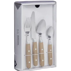 Ménagère bistrot 24 pièces effet bois