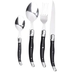 Ménagère inox manche gris 24 pièces