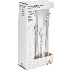 Ménagère inox manche motif écaille 16 pièces