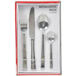 Ménagère moderne inox 24 pièces
