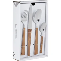 Ménagère scandinave 24 pièces effet bois