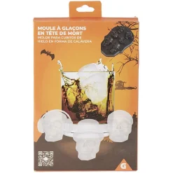 Moule à glaçons tête de mort silicone noir
