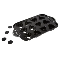 Moule à muffins coeurs avec fonds amovibles