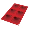 Moule en silicone 3D 6 minis coussins rouge