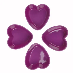 Moule silicone coeur violet x4